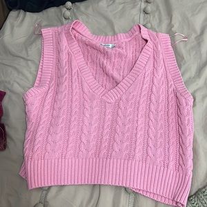 Pink cropped sweater vest